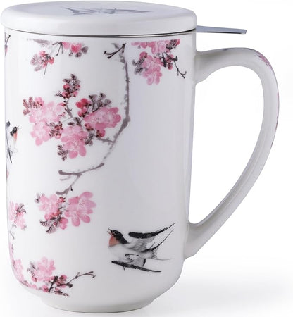 AmorArc Tea Cup With Infuser and Lid, 18oz Loose Leaf Tea Mug With Steeper | by AmorArc