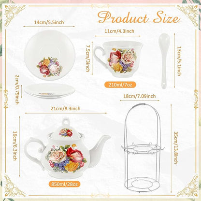 Zhehao 20 Pcs Porcelain Tea Set - Image 2