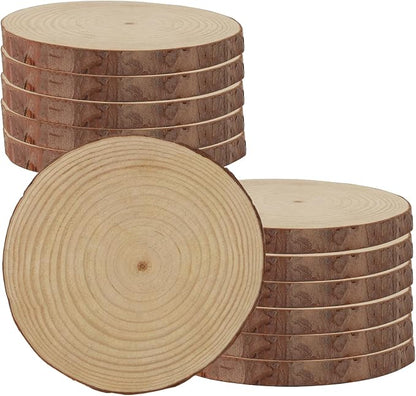 KINJOEK 12 PCS 6-7 Inch Natural Wood Slices - Image 2