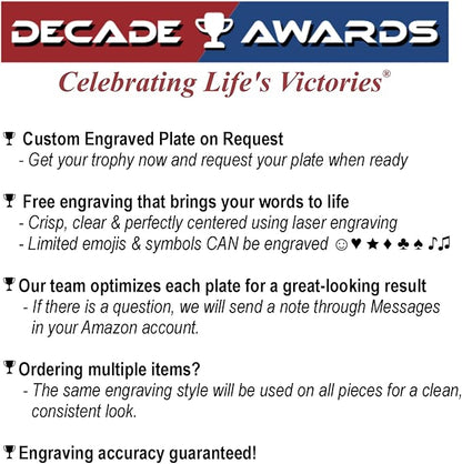 Decade Awards Action Pedestal Gold Toilet Bowl Trophy with Optional Inserts - Custom Engraved Plate On Request (7 Inch Tall)