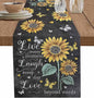 Retro Sunflower Table Runners 48 Inches Long, Spring Summer Farmhouse Table by Unknown