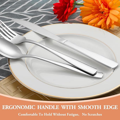 40 Pcs Silverware Set, Stainless Steel Flatware Set - Image 5