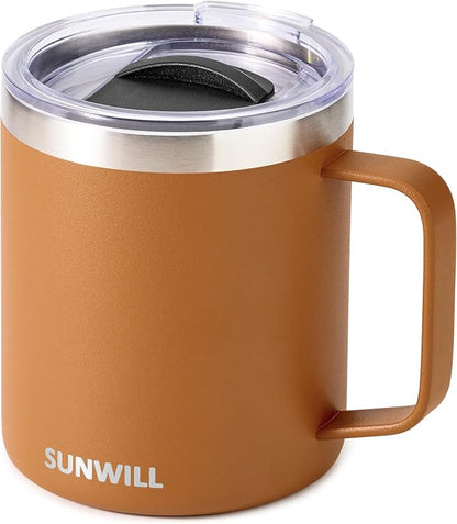 SUNWILL Insulated Coffee Mug, Stainless Steel 14 oz, Splash-Proof Lid | Keeps by SUNWILL
