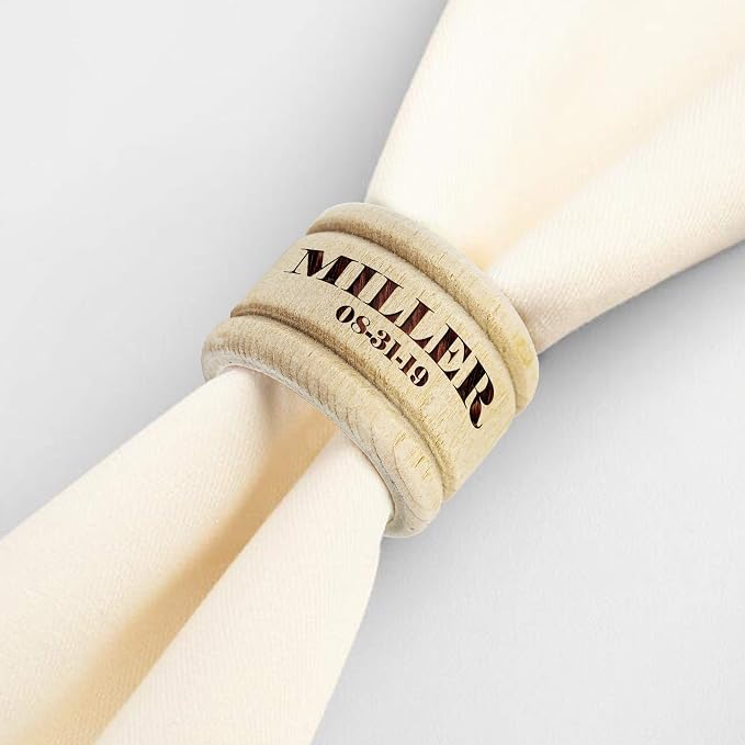 My Personal Memories Custom Personalized Wooden Napkin Ring Holders - Image 4
