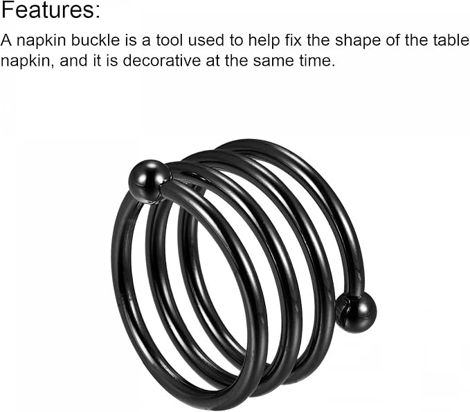 uxcell Metal Napkin Rings Set of 6, Spiral Napkin Ring Holder Buckle - Image 5