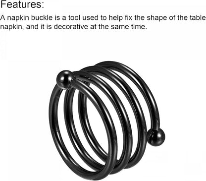 uxcell Metal Napkin Rings Set of 6, Spiral Napkin Ring Holder Buckle - Image 5