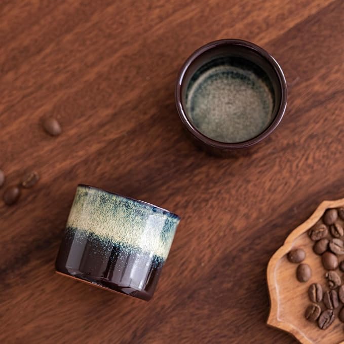 Espresso Cups Set of 2, Ceramic Espresso Cups, Expresso Shots Cups, 2.5oz Tea - Image 2