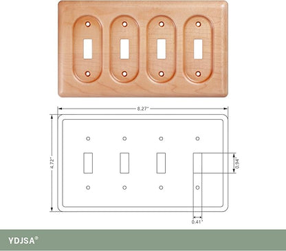 Oversized Decorative Light Switch Cover Plate Elegant Maple Wood Design For Stylish Wall Plates And Switch Covers