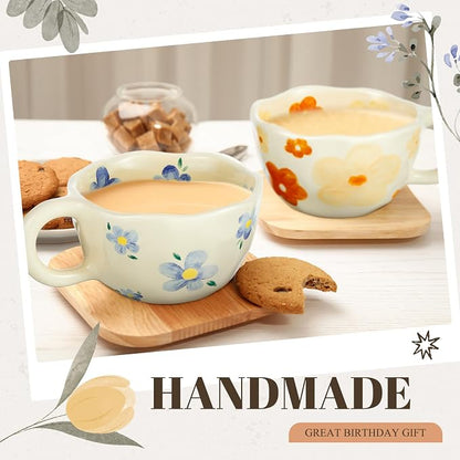 Vesici 4 Pack Ceramic Flower Coffee Mug - Image 7