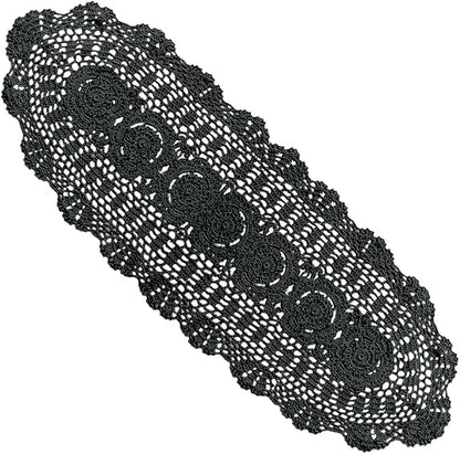 Phantomon Oval Lace Table Runner Doilies Floral Table Scarf Furniture Cloth by Phantomon