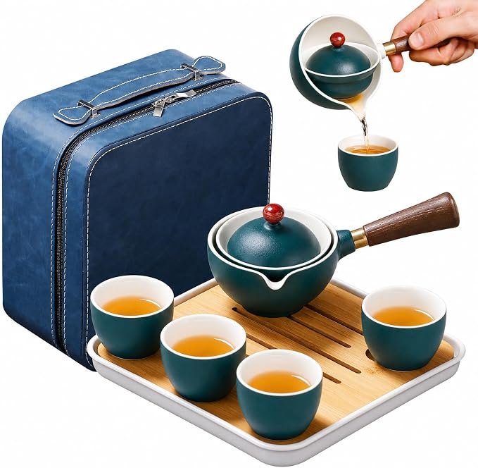 Chinese Tea Set, Chinese Gongfu Tea Set, Portable Teapot Set by REOWONU