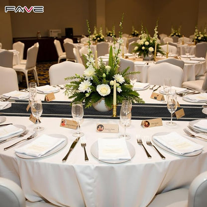 FAVE 12 Pack Woven Vinyl Table Runners 120x12 Inch Black - Image 7