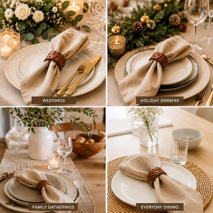 Handcrafted Wooden Napkin Rings Set of 12, Hardwood Dinner Napkin Holders - Image 7