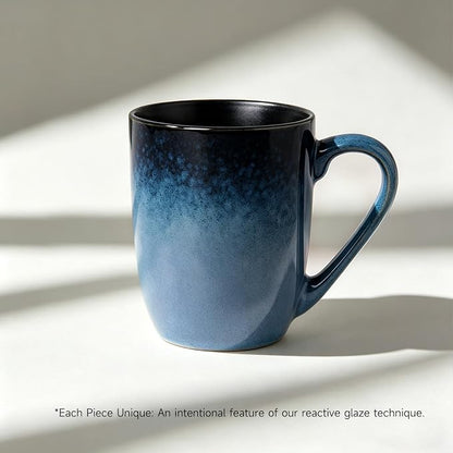 MONITO 14oz Ceramic Coffee Mugs Set of 6, Ice-Snow Blue Mugs - Image 7