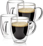 Espresso Cups Set Of 2, Double Walled Glass Coffee Mugs by Unknown
