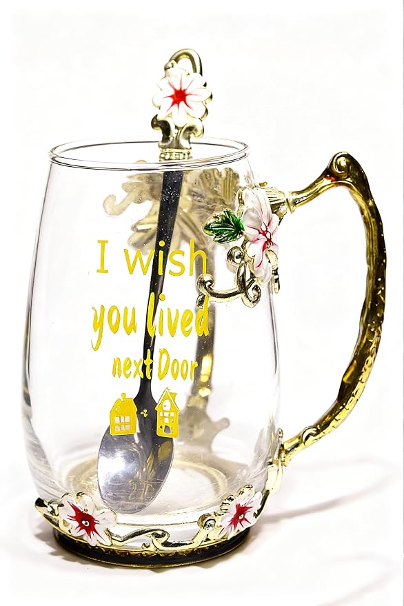 Unique Printing Glass Cup Flower Design Tea Cup Coffee Cup Ideal Christmas Gift by Guon-Wuvl