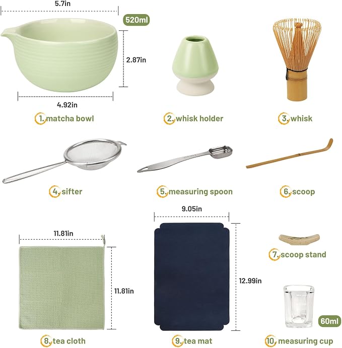 Joiish 10-Pcs Matcha Whisk Set, Matcha Kit - Image 5