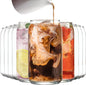 Le'raze Set of 10 Patented Can Shaped® Drinking Glasses - 16oz Clear Irish by LERAZE