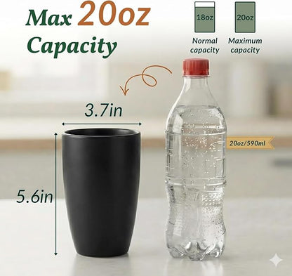 Homienly Kitchen Cups 20oz Wheat Straw Cups-6 pcs Lightweight cups Unbreakable - Image 2