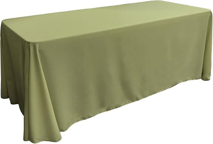 LA Linen Polyester Poplin Washable Rectangular Tablecloth, Stain and Wrinkle Resistant Table Cover 90x156, Fabric Table Cloth for Dinning, Kitchen, Party, Holiday 90 by 156-Inch, Sage Dark