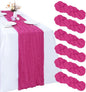 6 Pack Hot Pink Cheesecloth Table Runner 35 x 120 Inch | Boho Gauze Fabric by RestfulGlow