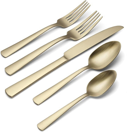 Oneida Aptitude Champagne Satin 20-Piece Silverware Set - Image 3