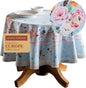 Maison d' Hermine Table Cloth Round Table 100% Cotton 63 Round Inches Tablecloth Reusable Decorative for Dining Room Farmhouse Home Valentines Day Decorations Spring Summer - Ibiza - Blue