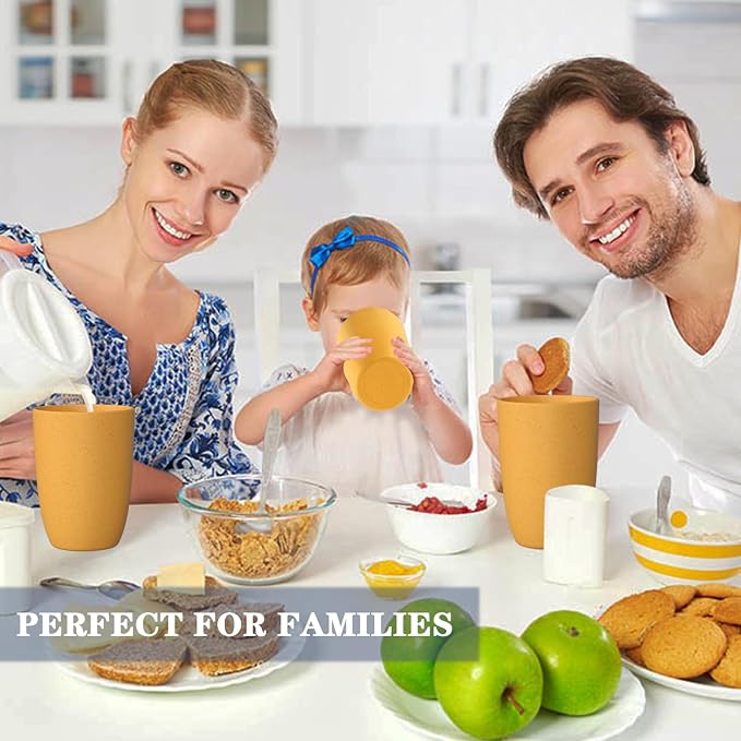 Homienly 8pcs Wheat Straw Fiber Cups, 20 Oz Reusable Drinking Cups, Unbreakable - Image 8