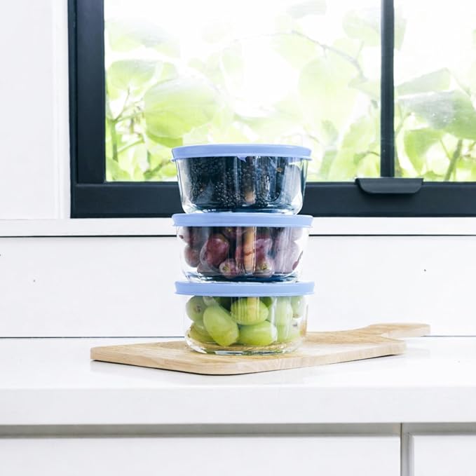 12-Piece Glass Food Storage Containers Set | 2-Cup, Leakproof | Microwave - Image 2