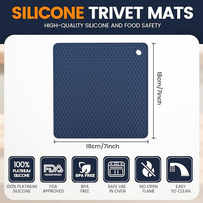 Silicone Trivet Mats 4 Heat Resistant Pot Holders Multipurpose Non-Slip Hot Pads - Image 2