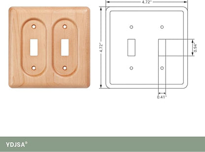 Elegant Maple Wood Cover For Double Toggle Light Switch Plate Durable And Stylish Switch Plate Replacement
