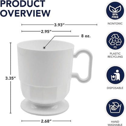 Party Essentials 8-Ounce Hard Plastic Coffee Cup/Tea Mug - Image 2