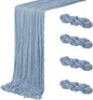 4 Pack Dusty Blue Cheesecloth Table Runner 20 x 120 inch Gauze Table Runners 10 by ACSUIT