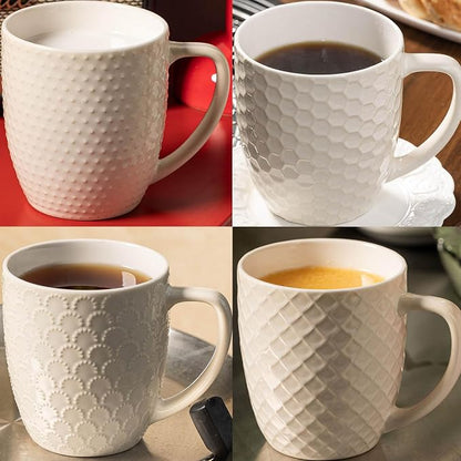 16 oz Coffee Mugs Set of 4, Porcelain Coffee Cups Ceramic, Farmhouse Mug by Unknown