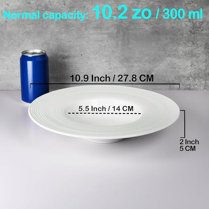 Soup Plates Fine Soup bowls Set of 4, 10.9 Inch Ceramics Rimmed Small Mouth - Image 3