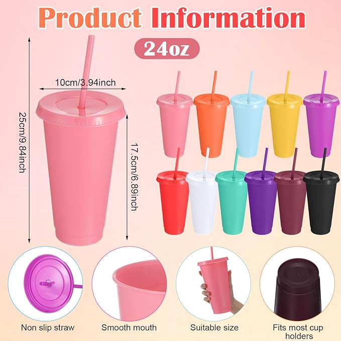 Honeydak 120 Pack Tumbler with Straw and Lid Bulk Cups - Image 3