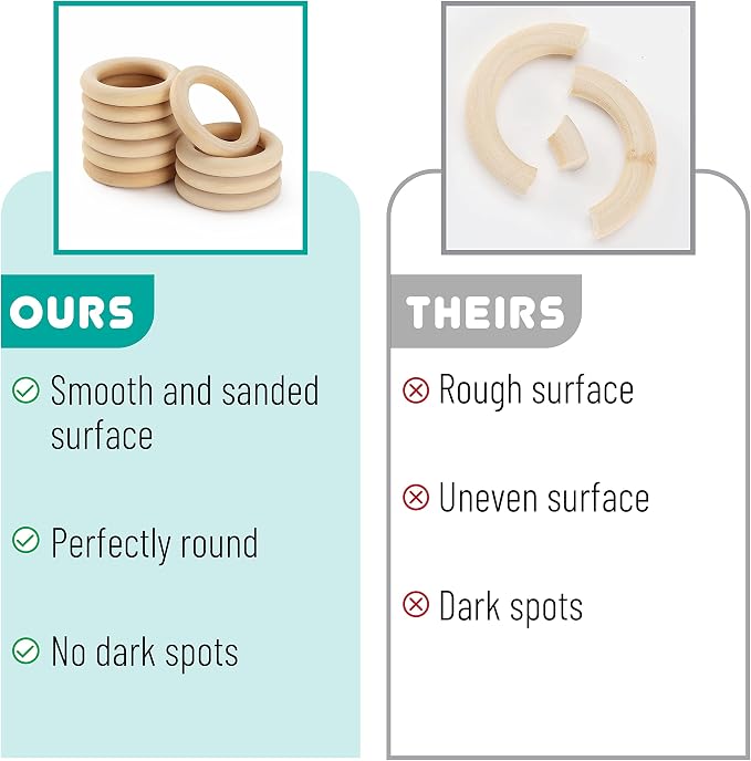 Mr. Pen- Wooden Rings, 10 Pack, Wooden Rings - Image 4