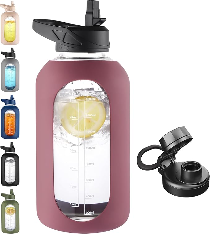 CIVAGO 64 oz Glass Water Bottle by CIVAGO