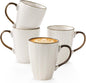 Embossed Ceramic Coffee Mugs Set of 4, 16 Oz | Ceramic Coffee Mug Set by Dinevoraceramics