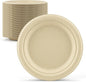 Mat Board Center, 7-Inch, 1000-Count, Compostable Plates, Natural Bamboo Fibers, Everyday Tableware -– Disposable Round Shape - Microwave-Safe - Gluten-Free - Eco-Friendly