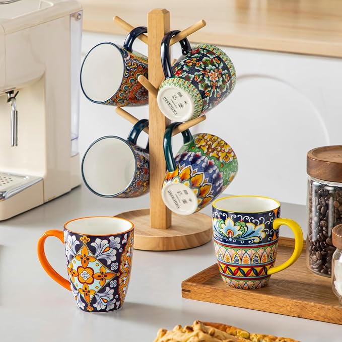 vancasso SIMI 12 oz Coffee Mugs Set of 6, Ceramic Mug - Image 7