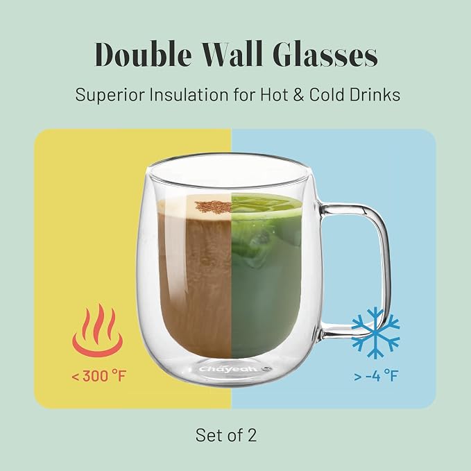 Double Wall Glasses, 14 OZ Insulated Mugs - Image 2
