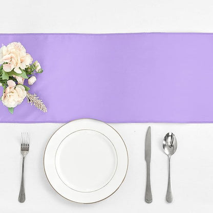 4-Pack Lavender Satin Table Runner 12 x 108 Inch Long Bright and Smooth Silk - Image 2