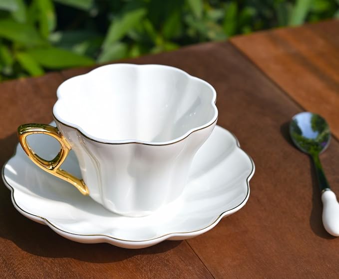 British Coffee Cup 3 Piece Set（6.8oz） Household Fashional Tea Cup - Image 5