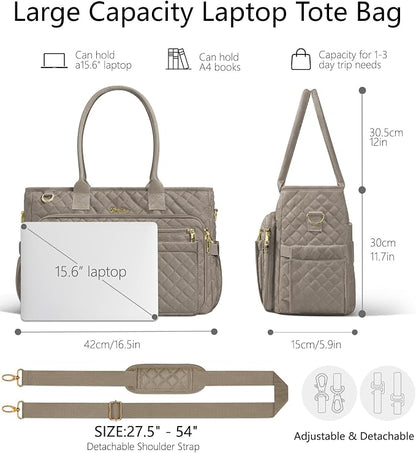 Bagstellar Teacher Tote Bag for Women, 15.6" Laptop Work Tote Computer Bag | - Image 4