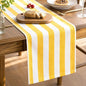 Folkulture Fall Table Runner 72 Inches Long|Yellow & White Vertical Striped | by FOLKULTURE