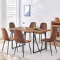 7 Piece Dining Table Set，Dinner Table Set for 6，55'' Kitchen Table and Suede Nap Fabic Chairs Set of 6，6 Chair Dining Table Set for Kitchen Dining Room