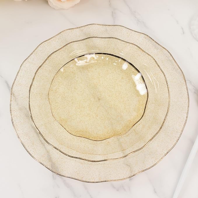 Efavormart 10 Pack Gold Glitter Plastic Dessert Plates - Image 9