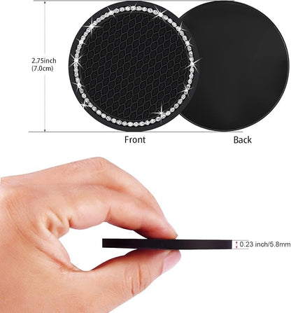 4PCS 2.75 Inch Bling Auto Car Cup Holder Insert Coasters Silicone Anti-Slip - Image 3