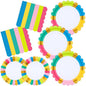 Birthday Party Supplies Disposable 9" Dinner Plates 7" Dessert Plates 6.5" Luncheon Napkins for Birthday Garden Party Afternoon Teas Baby Shower Wedding, Scalloped Edge, Serve 24